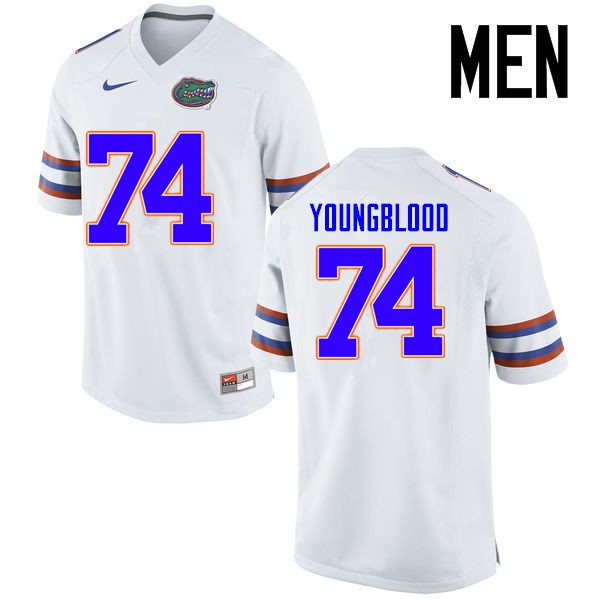Florida Gators Men #74 Jack Youngblood College Football Jerseys White